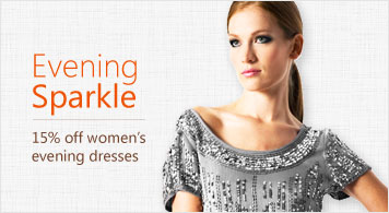 Evening Sparkle 15% off women's evening dresses