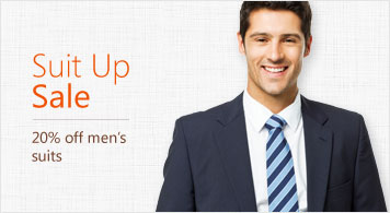 Suit Up Sale 20% off men 's suits