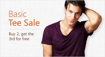 Basic Tee Sale Buy 2, get the 3rd for free