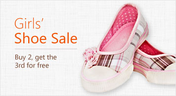 Girls' Shoe Sale Buy 2, get the 3rd for free