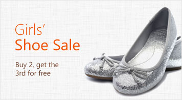 Girls' Shoe Sale Buy 2, get the 3rd for free