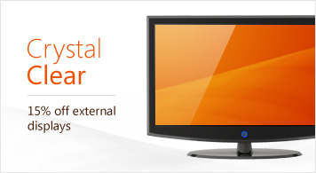 Crystal Clear 15% off external displays