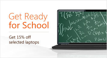 Get Ready for School Get 15% off selected laptops