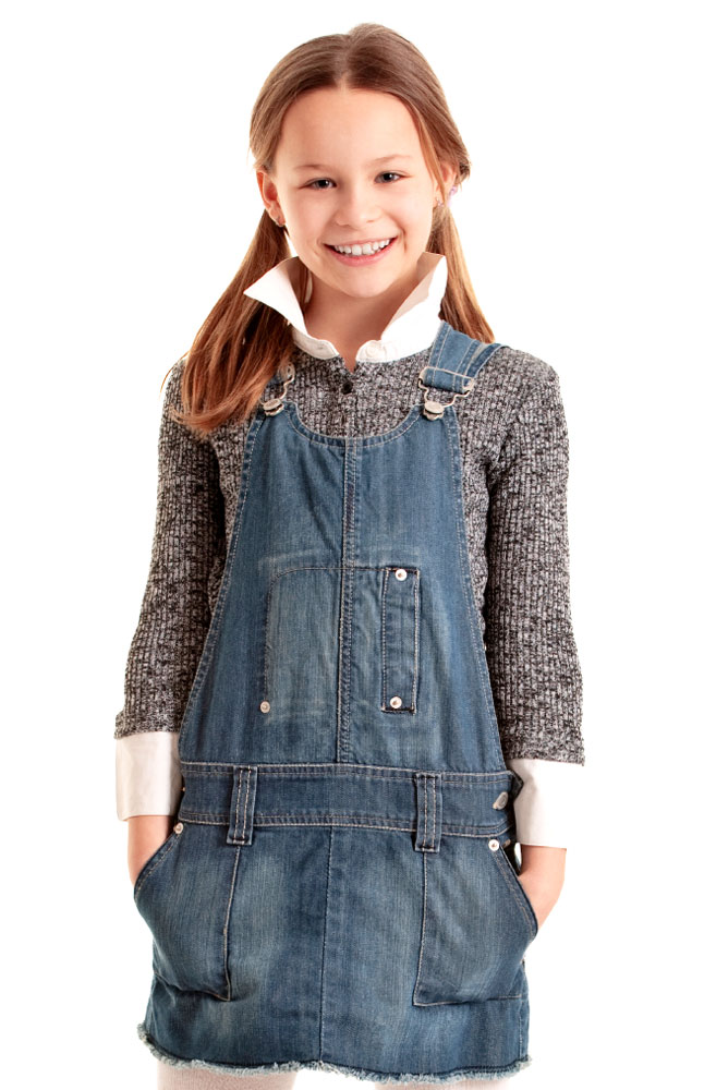 Image for Gusso Kidswear Girls' Denim Overall Dress from AuroraESite