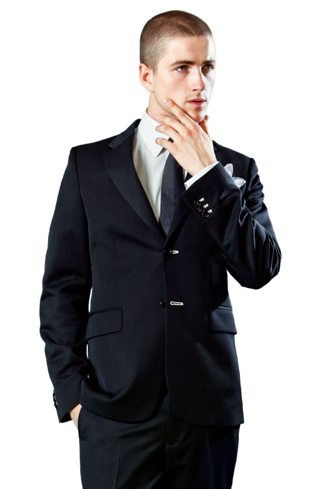 Image for Albini Classic British Cut Black Suit from AuroraESite