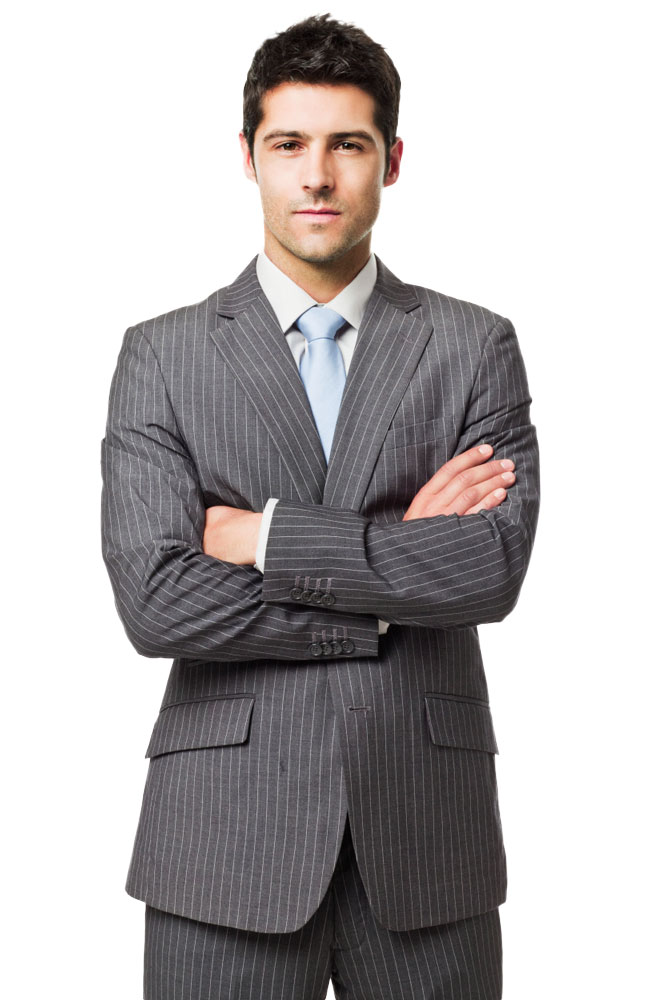 Image for Albini Contemporary Gray Pinstripe Suit from AuroraESite
