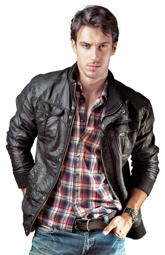 Image for Albini Black Leather Aviator from AuroraESite