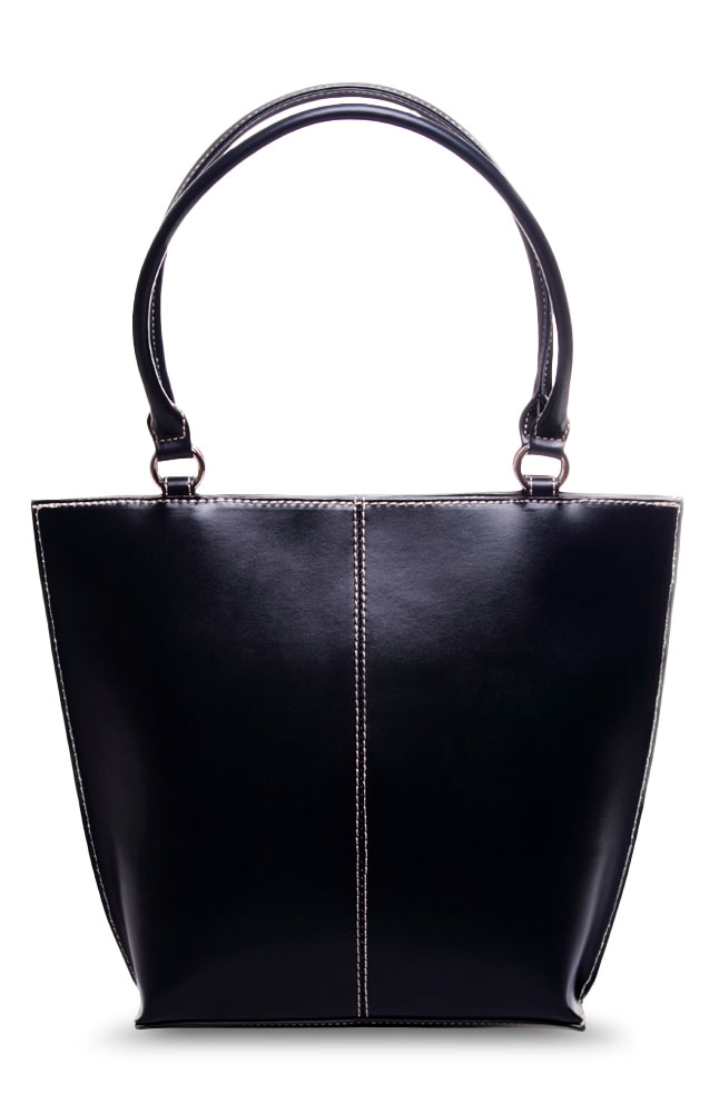 Image for Gusso Black Leather Tote Bag from AuroraESite