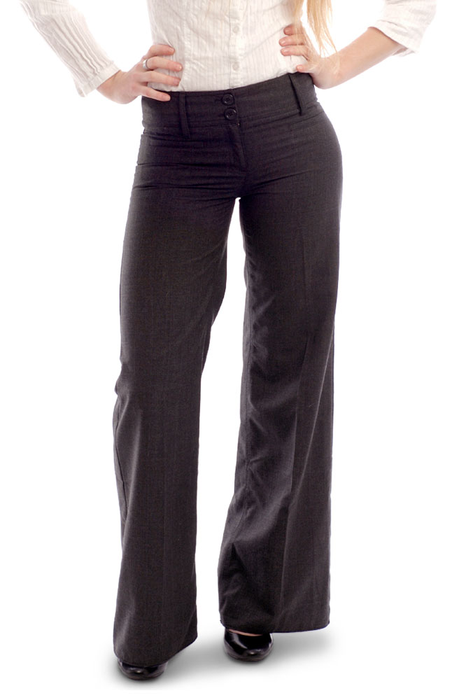 Image for Versatil Black Flared Formal Pants from AuroraESite