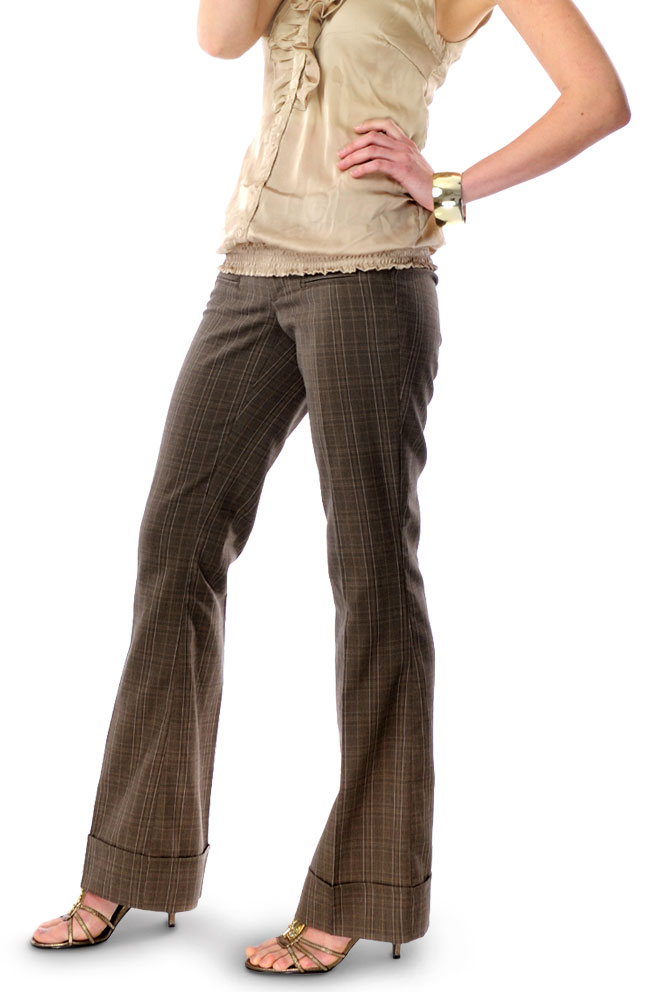 Image for Borsati Brown Checked Trousers from AuroraESite