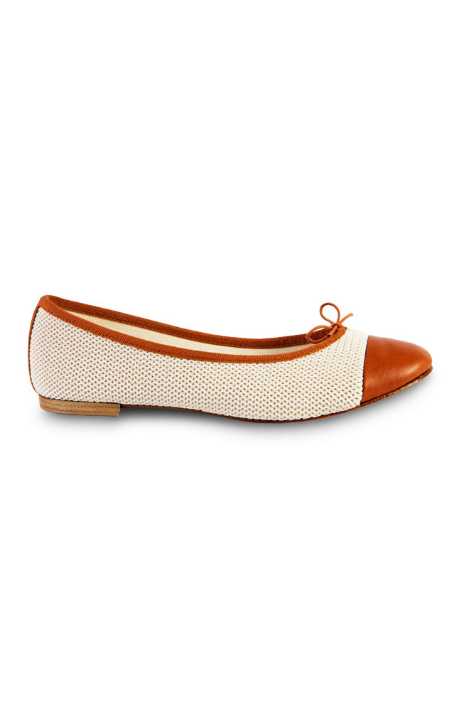 Image for Mayflower White  &   Brown Patent Leather Flats from AuroraESite