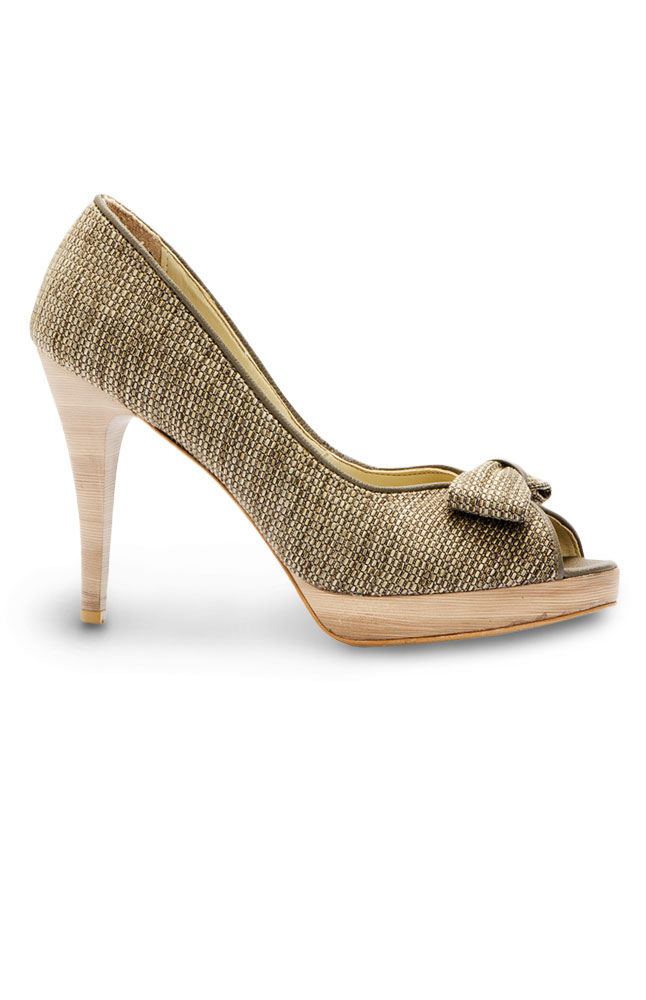 Image for Mayflower Brown Fabric Stiletto Pumps from AuroraESite