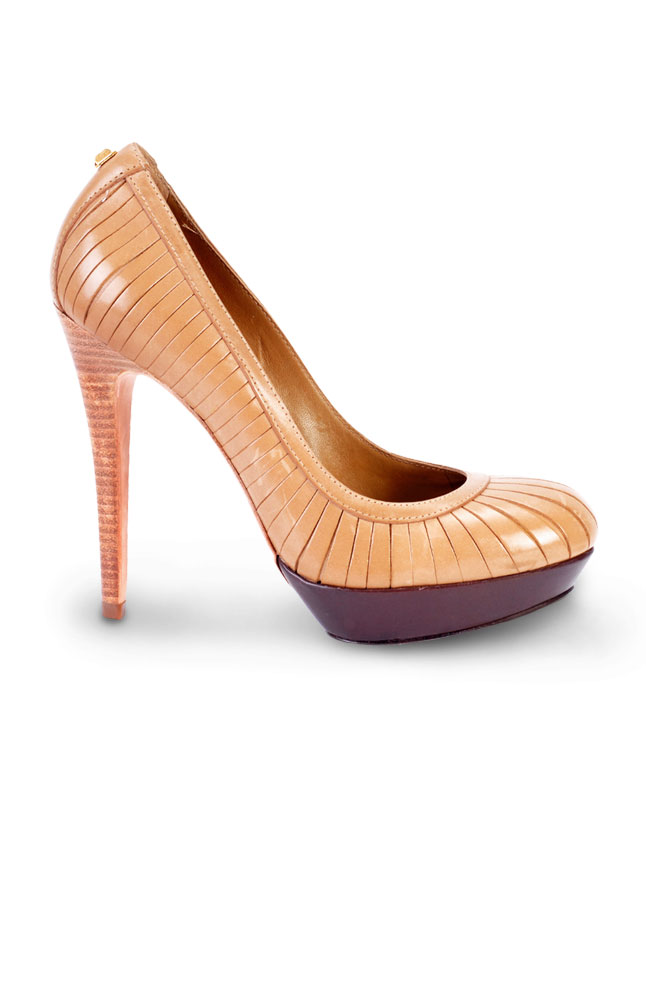 Image for Synergy Brown Leather Stiletto Pumps from AuroraESite