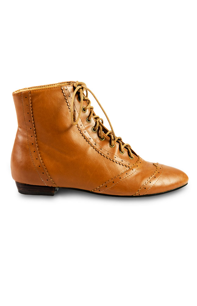 Image for Synergy Brown Laced Ankle Boots from AuroraESite